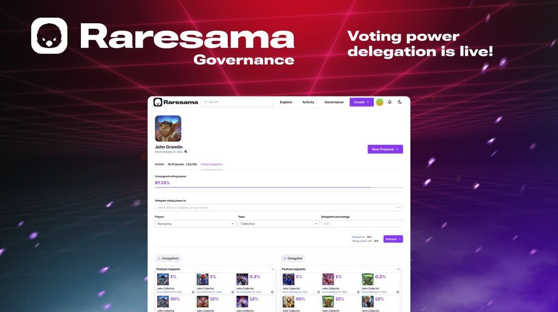 Governance delegation on Raresama